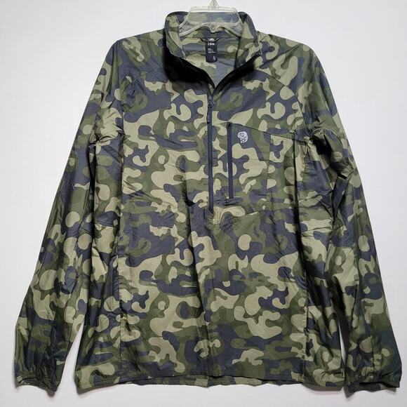 MOUNTAIN HARDWEAR KOR PRESHELL CAMO MEN Large OM7395 Lightweight Packable Rare - Picture 2 of 13